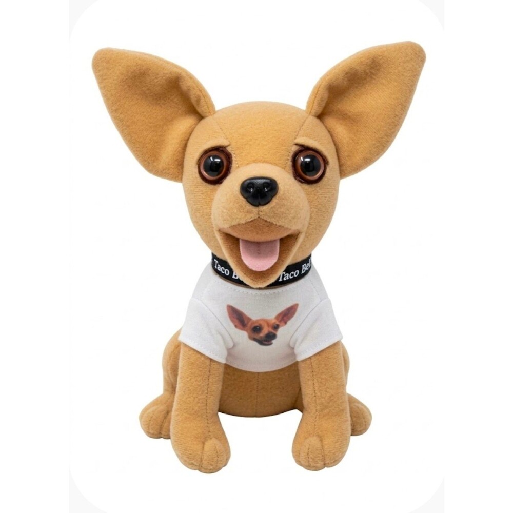 Vintage 1990s Taco Bell Chihuahua Plush Dog Wearing T-Shirt Applause